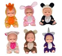 Upiulote 6 PCS Mini Baby Dolls 5 Pouces Realist Baby Doll Eyes Ferm Fermed Small Doll Moving Joints Mini Mignon Birthday Gifts Set pour Les Tout-Petits, Les garçons, Les Filles