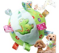Upiulote Boule de Chien grinçante avec hochet, 5, 9 Pouces en Peluche de Chiens interactifs Doux Jouets, Boule Rouleau Actif élastique à Haute Bouch