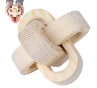 Upiulote Décoration de nœud en Bois 3, 7 Pouces 3-Link Moderne Boho Chain de chaîne Bois Liaison Liaison chaîne décorative pour Table Basse entrée Salon Chambre à Coucher