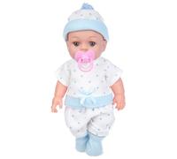Upiulote Mini bébé poupées, 12 Mini-poupées Mignonnes avec Une Sucette, bébé Nouveau-né réaliste, Silicone en Caoutchouc Doux, poupée avec des vêtements pour Enfants, Bleu
