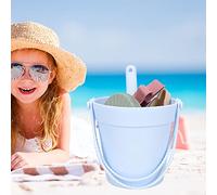 Upiulote Sand Toy Set Summer Children Beach Backet and Phelt Toy Set Silicone Parent-Child Sandpit Digging Tools for Outdoor, Pack of 8 Light Blue Beach Toys