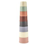Upiulote Tasse d'empilement Towing Tower Pyramid Education éducative pour Le Bain pour bébé et Jouet de Dentition 8 pcs pré-école Jouets