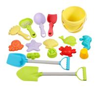 Upiulote Toys de Plage pour Enfants 3+, 16pcs Les Jouets de Sable en Plastique comprennent Un Godet Sable, Une Pelle, Un râteau et des moules, bac à étanche pour Les Voyages en Plein air