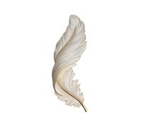 UPJAKS Grande sculpture murale 3D en plumes blanches de luxe avec lumière LED moderne et lumineuse à suspendre pour salon, entrée