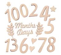 UPKOCH 1 Ensemble De Panneaux Mensuels En Bois Pour Bébé Numéros De Nouveau-Né Woodsy Plaque D'Annonce De Naissance Étiquette Pour Les Mois À Venir Panneau Pour Bébé Jalons