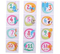 UPKOCH 1 Jeu Bébé Stickers Autocollants De 12 Mois Jalon Du Nouveau-né Stickers Accessoire Photo Bébé Autocollant D'étape Autocollant Nouveau-né Vieux D'un Mois Stickers Mensuel Papier
