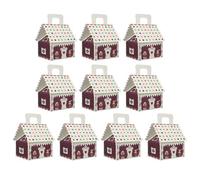 UPKOCH 10 Pièces Boîtes à Friandises Maison de Noël avec Poignées Lot de Boîtes à Gâteaux Miniatures pour Biscuits Bonbons et Chocolats Emballage Élégant Style Européen pour Fêtes de Fin