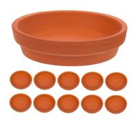 UPKOCH 10 pièces Plateau de Soucoupe Terre Cuite Rouge Plateau de Pot de Fleurs Créatif pour Jardin et Terrasse Support Collecteur Eau Résistant Protection Sol et Mobilier