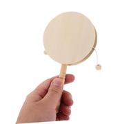 UPKOCH 10 Pièces Unpainted Wooden Rattle Drums DIY Craft Toys for Preschool Art Education Lightweight Hand Percussion Instruments