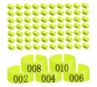UPKOCH 100 pièces Bagues Numérotées pour Pattes Oiseaux Anneaux Identification pour Pigeons et Volailles Plastique Sûr Vert Fluorescent Gestion Facile des Poulets et Pigeons