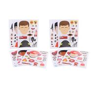 UPKOCH 12 Feuilles Autocollants Pompiers à Créer Visage Stickers Métier Pompier pour Fête Anniversaire Récompenses Scolaires et Activités Créatives DIY