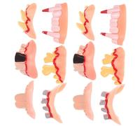 UPKOCH 12 Pièces Dents Effrayantes pour Halloween Prothèses Zombies d'halloween Faux Drôle Gemmes Dentaires Dents De Vampire Faux Appareils Dentaires Fausse Dent Dents Laides Caoutchouc