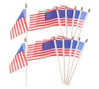 UPKOCH 12 Pièces Mini Drapeaux Américains Sur Bâtonnet Petits Drapeaux Usa à Main Portables Pour Décoration De Fêtes Patriotiques Et Cimetières