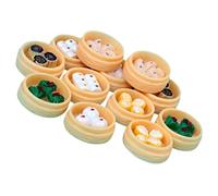 UPKOCH 12 Pièces Miniature Steamed Buns Model Set Mini Craft Décor for Dollhouse Kitchen Vivid Chinese Style Food Ornament DIY Miniature Accessory for Home