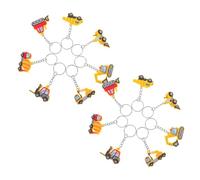 UPKOCH 12 pièces Porte Clés Construction PVC de Véhicules Bulldozer Camion Ciment Excavatrice Tracteur Chariot Élévateur Accessoires et Colorés pour Fête Garçon Fille et Shower