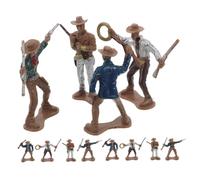 UPKOCH 12 pièces Western Cowboy Ornaments Set Plastic Cowboy Figures with Vibrant Colors and Unique Designs Educational Toys for Home and School Play Areas