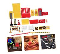 UPKOCH 15 pièces Mini Traffic Signs Educational Toy for Road Sign Cognition Playthings Plastic Traffic Barricades Model for Safety Awareness and Learning