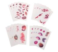 UPKOCH 16 Feuilles Temporaires Halloween Autocollants Cicatrices Réalistes Tatouage Faux Visage Maquillage Zombie pour Soirée Cosplay