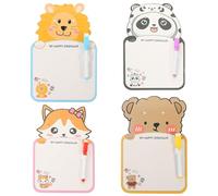 UPKOCH 1ensemble Tableau Écriture Double Face pour Garçon Fille avec Support Effaçables Forme de Dessin Animé Ours Lion Panda Renard avec Stylos et Corde Bloc-notes Couleur Aléatoire