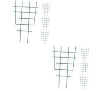 UPKOCH 2 Ensembles Cadre De Support De Plantes Treillis Glace Soutien Croissance Étagère Mis en Pot Est Venu De Plein Air Pôle Planteur Pieu Plastique Green 4 Pièces * 2