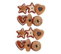 UPKOCH 2 Ensembles Cookies Chocolat Fausse Nourriture Formes de Sapin Cœur et Étoile Modèles Simulés pour Décoration Cuisine Photographie et Éducation