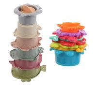 UPKOCH 2 Ensembles Fish Stackable Cups for Babies Stacking Cups for Fine Motor Skills Development Hand Eye Coordination Early Education Toy Bath Play