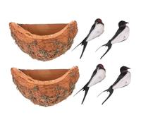 UPKOCH 2 Ensembles Ornement Nid Doiseau Artificiel Patio Modèle Hirondelle Simulé Accessoire Photo et Décoration Darbre Réaliste