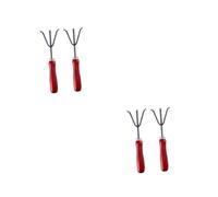 UPKOCH 2 Ensembles Râteau À Trois Dents Petit Râteau De Jardin Râteaux Outils De Jardin Outils De Jardinage Jardinage Désherbage Outil De Désherbage Outil Le Fer Rouge 2 Pièces * 2