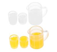 UPKOCH 2 Ensembles Set Miniature de Carafe Lait et Jus Orange pour Maison de Poupée Accessoires Décoratifs Plastiques pour Cuisine Miniature
