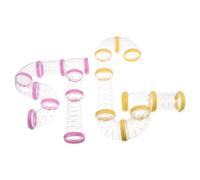 UPKOCH 2 Ensembles Tunnel Modulaire Transparent pour Hamsters et Petits Animaux Kit DIY Connexion Tunnel Anti-rongeurs et Facile à Nettoyer Aire de Jeu Extérieure pour Souris Rats et