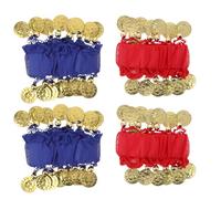 UPKOCH 2 paires de bracelets clochettes pour danse du ventre - Bracelets rouges et bleus - Accessoire de costume de danse - Bracelets pour ballet