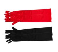 UPKOCH 2 paires Satinés Longs Rétro Coudes pour Mariée Accessoires Élégants pour Mariage Bal et Soirées à Thème Années Noir et Rouge