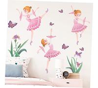 UPKOCH 2 pièces Autocollants Muraux Danseuse Fille Décoration Murale Chambre Garçon Fille Stickers Auto Adhésifs et Fleurs pour Salle de Jeux
