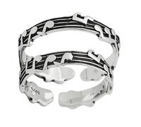 UPKOCH 2 pièces Bague Couple Ouverte Cuivre Anneaux Décoratifs Note de Musique pour Femme et Homme Anneaux Stylés et Légers pour Amoureux Cadeau Bijoux Musical Romantique