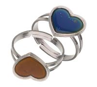 UPKOCH 2 pièces Bague Femme Cœur Ajustable Plaqué Bague Mode Thermochromique Changeant de Couleur Selon la Température Anneau Humeur pour Femmes et Adolescentes