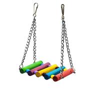 UPKOCH 2 Pièces Balançoire en Bois Pont Suspendu Perroquet Support Perroquet Suspendu Perroquet Balançoire Éducatif Balançoire Bambou Couleur Aléatoire