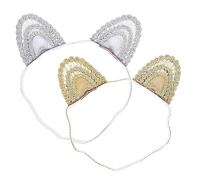 UPKOCH 2 Pièces Bandeau Bébé Oreille De Chat Traqueur De Chat Bandeaux Bébé Oreilles De Tigre Oreilles De Chaton Bande De Cheveux En Dentelle Pour Tout-petits En Tissu