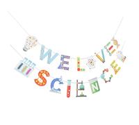 UPKOCH 2 Pièces Bannières de Fête Science Décorations Colorées Thème Scientifique pour Anniversaire Garçon Fille Garçons Décorations Suspendues Légères pour Intérieur et Extérieur