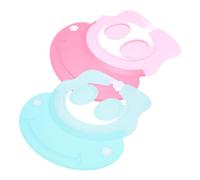 UPKOCH 2 pièces Bonnet de Bain pour Garçon Fille Visière Ajustable Silicone pour Garçon Fille Protection Shampooing et Écran Solaire Bleu Rose
