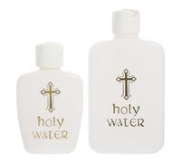 UPKOCH 2 Pièces Bouteille D’Eau Bénite Chrétienne 100ml, Plastique PP | Format Voyage Léger, Motif Raffiné, pour Onction, Préparation au Baptême et Fêtes Religieuses