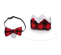 UPKOCH 2 pièces Chapeau de Noël pour Chien avec Collerette à Clochette Ajustable Ensemble pour Petits Animaux Costume pour et Halloween