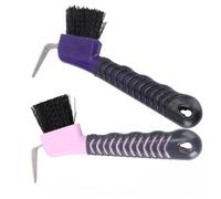 UPKOCH 2 pièces Cure-pied avec Brosse Toilettage Équestre Poignée Caoutchouc Antidérapante Outil pour Nettoyage Sabots Chevaux Ânes et Chèvres Double Usage et Couleur Aléatoire