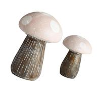 UPKOCH 2 Pièces Décor Champignons Résine Rose Grand et Petit Figurines Faux Champignon pour Jardin Salon et Bureau Ornements Jardinage Romantiques et Polyvalents