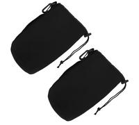 UPKOCH 2 Pièces Étui Souple en Néoprène Noir pour Objectif D'appareil Photo Reflex Numérique, Protection Antichoc Cordon Ajustable et Crochets, pour Photographe Professionnel