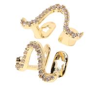 UPKOCH 2 Pièces Grills Dorés Zircon Brillant pour Dents Accessoires Dentaires Ondulés Élégants pour Soirées Mariages et Halloween Bijoux de Bouche Hip Hop