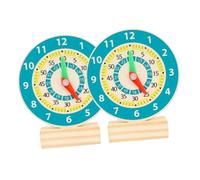 UPKOCH 2 pièces Horloge Éducative Bois pour Garçon Fille Pédagogique pour Apprentissage de Lheure Coordination Main Œil et Développement pour Jeux Préscolaires Ans