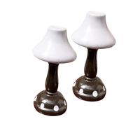 UPKOCH 2 pièces Lampe Miniature Bois DIY Petite Lampe de Chevet pour Maison Miniature Décoration Authentique et Éclairage LED Sécurisé pour Accessoires de Table de Nuit