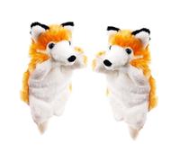 UPKOCH 2 pièces Marionnettes Main Renard Peluche Douce Jouets Interactifs pour Garçon Fille Bouche Mobile Jeu de Rôle et Storytelling Anniversaire et Fêtes