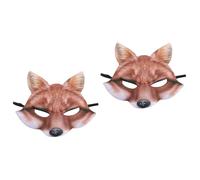 UPKOCH 2 Pièces Masque Renard Demi Visage Eva Jaune pour Carnaval Halloween Cosplay Mascarade Accessoire Costume