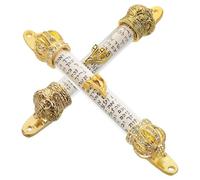 UPKOCH 2 Pièces Mezouza Juive Vintage avec Parchemin, Métal Doré | Décor Religieux Élégant, Orné de Strass, Résistance à L’usure, Conserve L’éclat, Bénédiction Maison